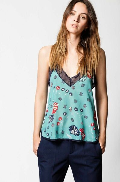 Zadig & Voltaire Christy Daisy Camisole 100%シルクトップス　サイズXS 新品、未使用