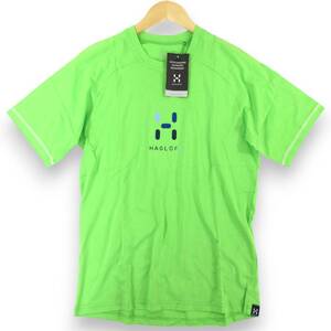 【送料無料】新品◆Haglofs◆オーガニックコットン使用 APEX LOGO 半袖 ロゴ Tシャツ S グリーン◆ホグロフス アウトドア 602784◆J1164