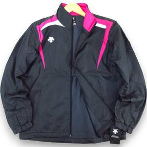 新品◆DESCENTE◆撥水 ウインドブレーカー ジャケット S ブラック/ピンク◆デサント 裏起毛 DAT-3664◆aba J119