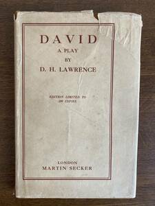 稀覯本 D・H・ロレンス著『ダビデ』1926 発行・初版限定500部　(DAVID A PLAY by D.H.Lawrence)