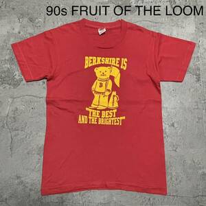 80s 90s FRUIT OF THE LOOM フルーツオブザルーム 半袖 Tシャツ ビッグロゴ USA製 ヴィンテージ vintage レッド サイズS相当 玉FL2980