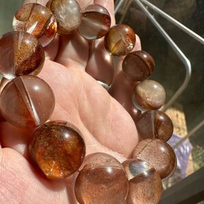 17mm大玉 ライモナイト ガーデンクォーツ共生 ブレスレット