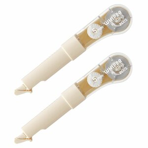 PLUS 修正テープ ホワイパー PL 5mm BUTTER 2個セット アイボリー WH-1905 52135 ×2