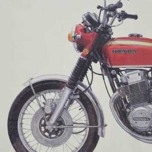 未使用 HONDA ホンダ CB750F イラスト 1969 CB750 Four 42cm×29.5cm インテリア オブジェ シバタ 柴田製作所 バイク 旧車 Ha-715Sの画像2