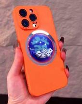 iPhoneケース　サイコロ　3D　カメラ保護　休憩時間　ストレス発散　オレンジ_画像2