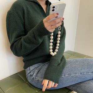 条件付き半額 パール艶美しい 大玉16mm 携帯 ハンドストラップ 36cm