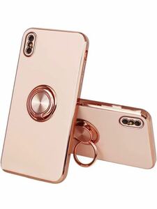 N-68 JOOBOY iPhone Xs 用 ケース iPhoneX 用 ケース リング付き メッキ加工 レンズ保護 tpu ソフト ストラップホール付き 耐衝撃 訳あり