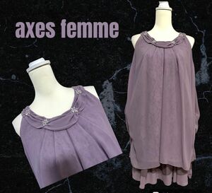 【axes femme】ワンピース　パーティドレス　ビジュー　レース　イベント