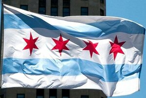 海外限定 国旗 アメリカ イリノイ州シカゴ 市旗G71 特大フラッグ