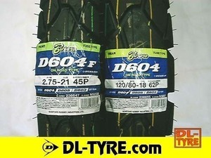 [前後セット] DUNLOP 新品 D604 2.75-21 120/80-18 [セロー225]