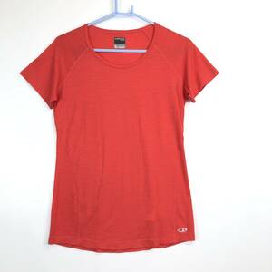 ICEBREAKER ice breaker melino wool short sleeves T-shirt S size lady's red group 