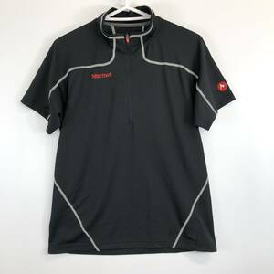 マーモット Marmot MJK-S4062・TwinH/SZip・ツインH/Sジップ 半袖ハーフジップ速乾Tシャツ ブラック Mサイズ レディース