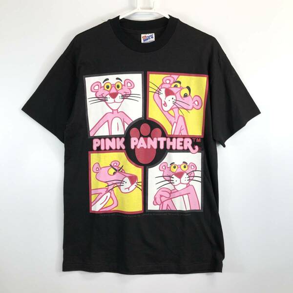 デッドストック? 90s HANES ヘインズ 半袖Tシャツ ブラック Mサイズ PINK PANTHER ピンクパンサー