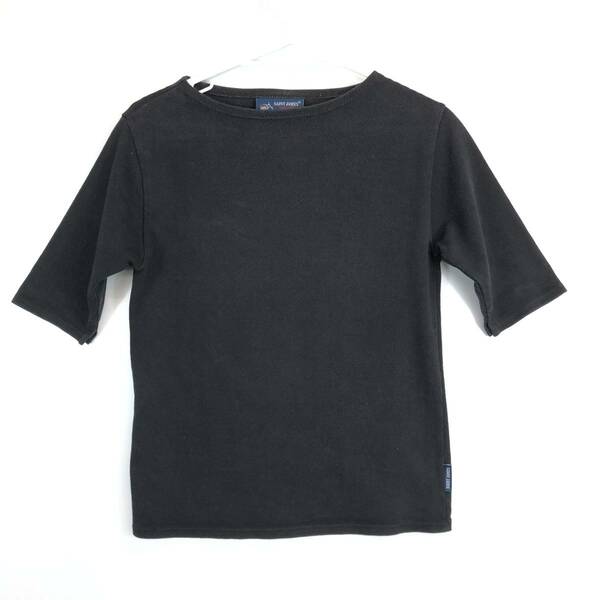 SAINT JAMES セントジェームス 5分丈Tシャツ ブラック XXSサイズ フランス製
