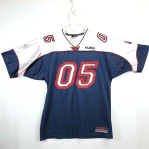 90s FUBU フブ フットボールTシャツ Lサイズ ネイビー ホワイト #05