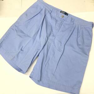 90s マカオ製 ラルフローレン Ralph Lauren ツータックハーフパンツ 薄い紫系 W38 TYLER SHORT