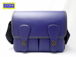 COACH コーチ メンズ ショルダーバッグ ヘリテージ マップバッグ C2907 カーフ ミッドナイトブルー 中古A+ 【送料無料】 A-7860