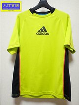 ADIDAS アディダス 半袖 クルーネック メンズ Tシャツ M オリーブグルーン ロゴプリント 中古B+ 【送料無料】 A-7821_画像1