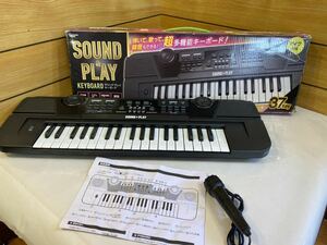 キーボード サウンドプレイ 37key 電子ピアノ 録音機能付き　マイク付き　単三電池　4本