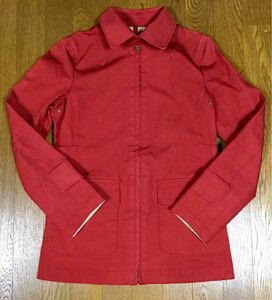  б/у [*MACPHEE~ TOMORROWLAND] средний длина дождь жакет охота пальто плащ Red SIZE:Free сделано в Японии 