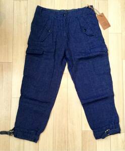 ~5/7* new goods [COAST WEBER AHAUS]linen cropped pants cargo pants D-Blue SIZE:40/M Roo mania made MONCLER sisters brand 