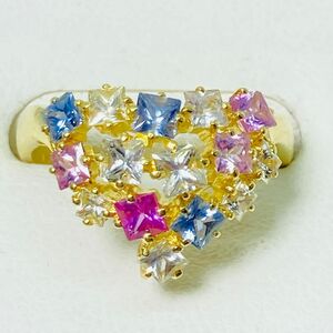 YG750 (K18) マルチカラー サファイア リング S: 1.76ct