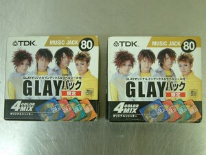 TDK MUSIC JACK 限定GLAYパック MDディスク80分 x 4枚入 2箱セット 日本製 MD-MJ80MX4N-GL