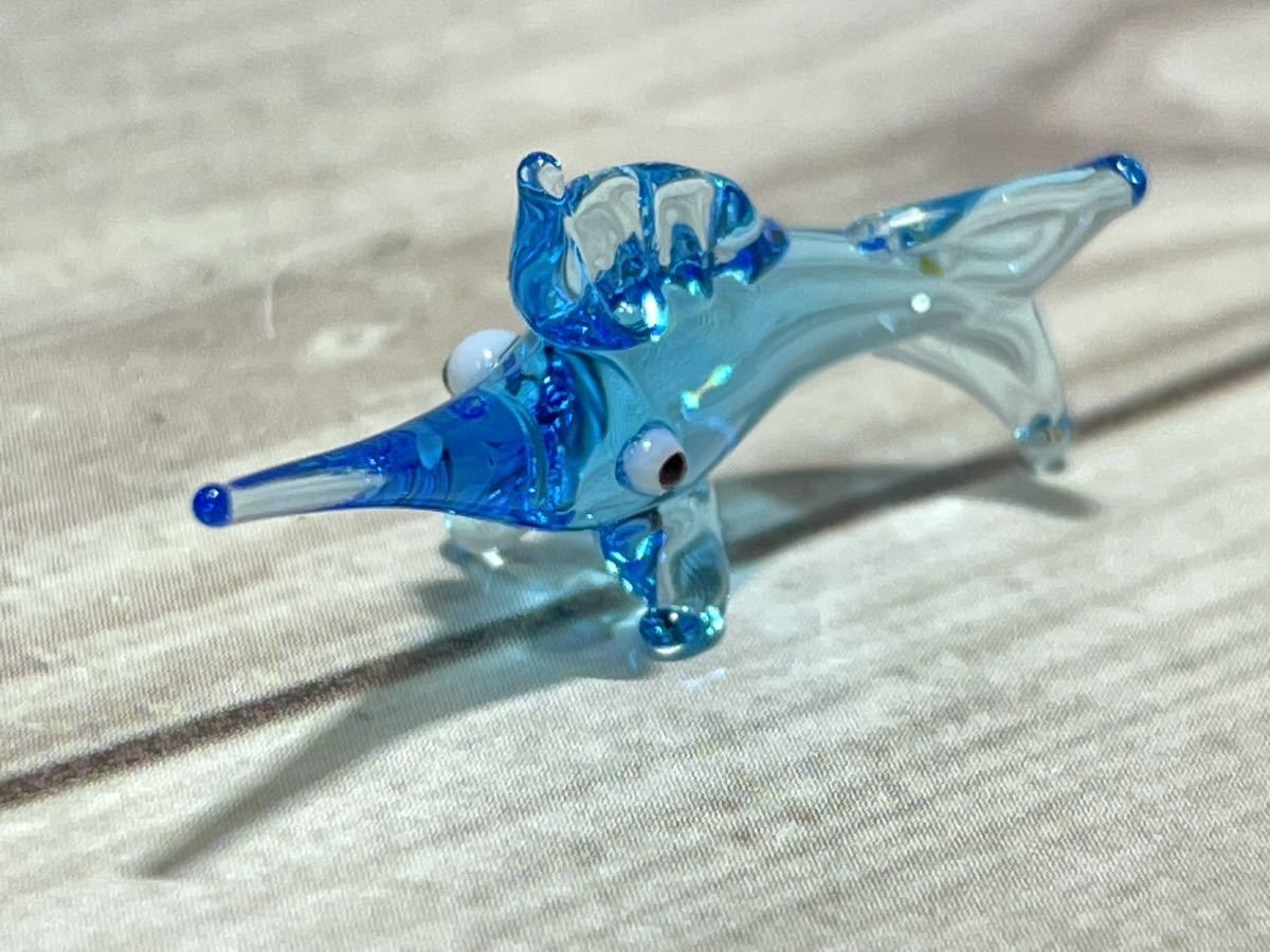 ★Miniature glasswork★ [Super mini series] Marlin tuna, handmade works, interior, miscellaneous goods, ornament, object