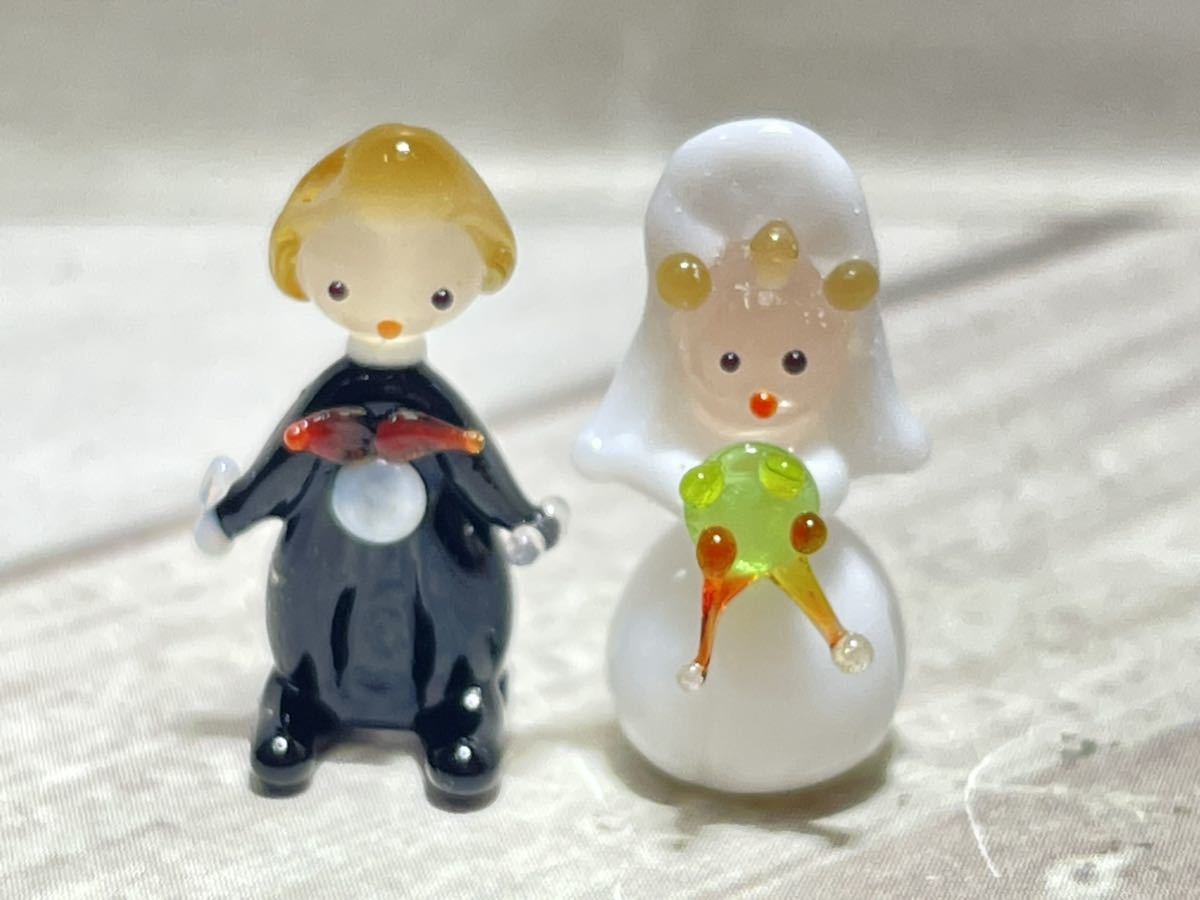 ★Miniature Glasswork★ [Super Mini Series] Wedding Pair, Handmade items, interior, miscellaneous goods, ornament, object