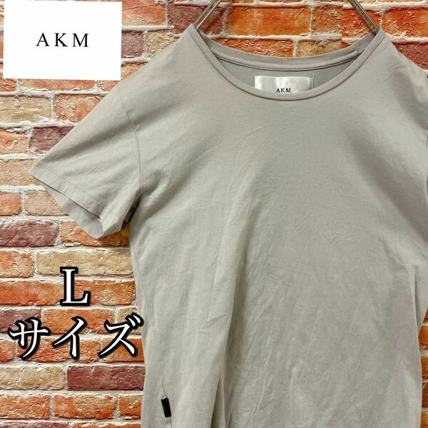 大人気【AKM】Uネック　半袖Tシャツ　グレー　迷彩　カモフラ　カットソー