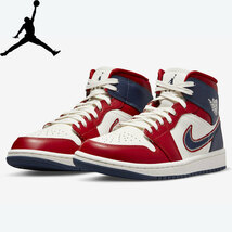 NIKE AIR JORDAN 1 MID SE ナイキ エア ジョーダン 1 ミッド SE USA DQ7648 600 ウィメンズサイズモデル nkdq7648-60010_画像1