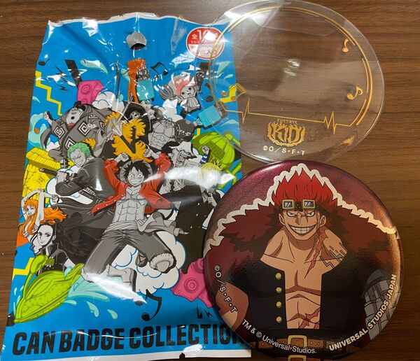ワンピース USJコラボグッズ 缶バッジ ユースタス・キャプテン・キッド
