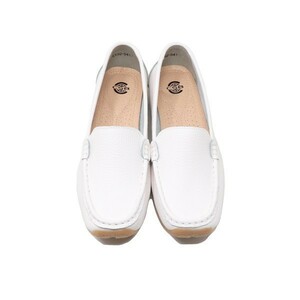  новый товар 23cm женский натуральная кожа обувь для вождения Loafer туфли без застежки белый 541
