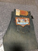 激レア デッド★新品未使用タグ付★LEVI'S VINTAGE CLOTHING LVC SADDLEMAN BOOT CAT 1970年モデル USED加工 71517-0210 W32L34_画像1