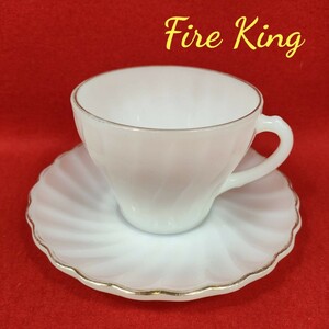  Fire King cup & блюдце ANCHOR HOCKING Vintage жаростойкий стекло стекло retro 