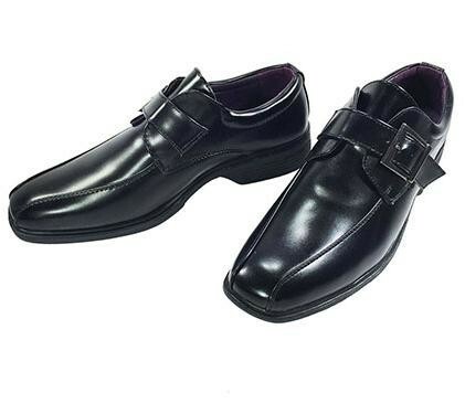 15115 B品 ビジネスシューズ 25.0cm ブラック モンクストラップ スワールモカ バックル 軽量 ソフト素材 メンズ 紳士靴 ①