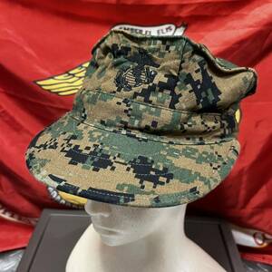 米軍海兵隊　放出品USMC デザートマーパット キャップ キャンプ アウトドア おしゃれ　サバゲ　MEDIUM (INV CD47)