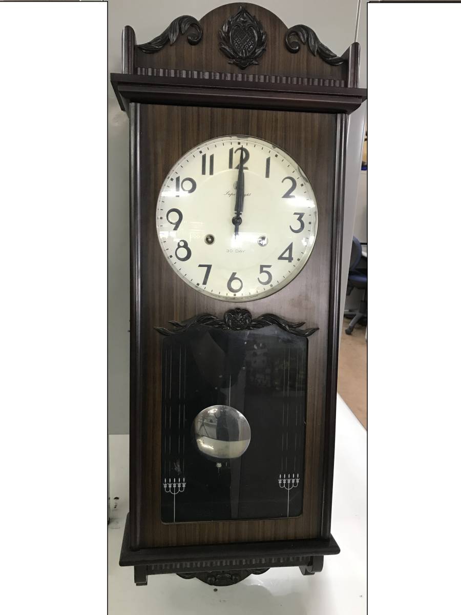 昭和レトロ　アイチ時計　アイチデラックス　ゼンマイ振り子時計　柱時計　完動品 2025年最新】Yahoo!オークション -アイチ時計の中古品・新品・未