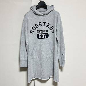 Champion チャンピオン パーカー ワンピース フーディ 灰 L 美品 管理C915