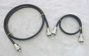 both edge M type connector attaching coaxial cable 5D-FB 0.75m + 1.1m. 2 ps 