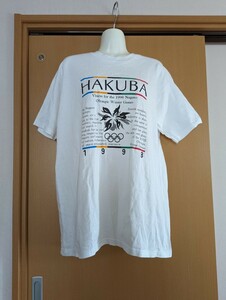 送料無料!最終値下!長野冬季オリンピックミズノMIZUNO半袖Ｔシャツ●１９９８年●メンズ●フリーサイズＬ位●USA●ホワイト白●記念グッズ