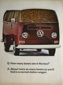 稀少！1968年フォルクスワーゲン広告/VW Station Wagon/ワーゲンバス/ドイツ車/旧車/X