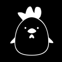 【全13色】カッティングステッカー「チキンくん」縦9cm◆ニワトリ 鶏 イラスト キャラクター かわいい 車 壁紙 冷蔵庫 卵 エッグ 鳥 トリ_画像1