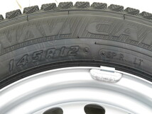 新品タイヤ 中古鉄ホイールセット 145R12 6PR LT 12インチ 12x4.00B 4穴 PCD100 145/80R12 80/78N LT 相当 冬 ダイハツ a18239_画像7