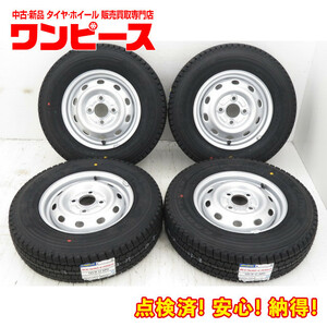 新品タイヤ 中古鉄ホイールセット 145R12 6PR LT 12インチ 12x4.0B 4穴 PCD100 145/80R12 80/78N LT 相当 冬 スバル a18385