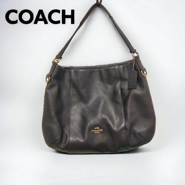 美品 COACH 黒 ショルダーバッグ トート レザー コーチ トートバッグ