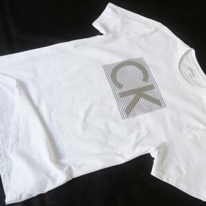 新品★カルバン クライン★爽やかな ホワイト Tシャツ★セクシーな シルバー ロゴプリント 白&銀 XL★CK CALVIN KLEIN☆014の画像9