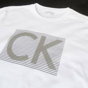 新品★カルバン クライン★爽やかな ホワイト Tシャツ★セクシーな シルバー ロゴプリント 白&銀 XL★CK CALVIN KLEIN☆014の画像8