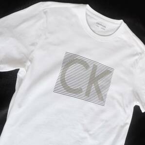 新品★カルバン クライン★爽やかな ホワイト Tシャツ★セクシーな シルバー ロゴプリント 白&銀 XL★CK CALVIN KLEIN☆014の画像6