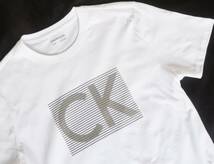 新品★カルバン クライン★爽やかな ホワイト Tシャツ★セクシーな シルバー ロゴプリント 白&銀 XL★CK CALVIN KLEIN☆014_画像7